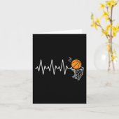 Basketbal Hartslag Basketbal Lover Kaart (Gele Bloem)