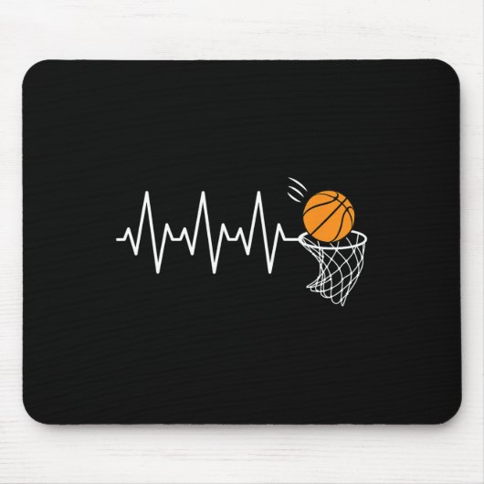Basketbal Hartslag Basketbal Lover Muismat (Voorkant)