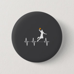 Basketbal Hartslag Kleding Voor Mannen En Jongens Ronde Button 5,7 Cm