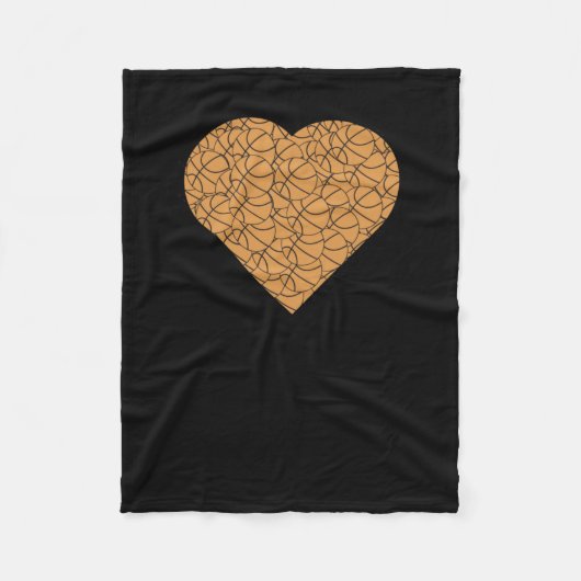 Basketbal Heart Love Design Fleece Deken (Voorkant)