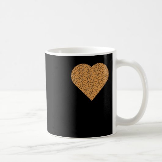 Basketbal Heart Love Design Koffiemok (Rechts)
