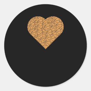Basketbal Heart Love Design Ronde Sticker