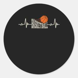 Basketbal Heartbeat 3 Ronde Sticker