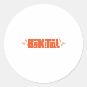 Basketbal Heartbeat 9 Ronde Sticker