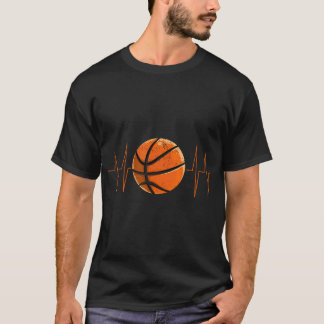 Basketbal Heartbeat Coach Basketbal Speler Hart T-shirt