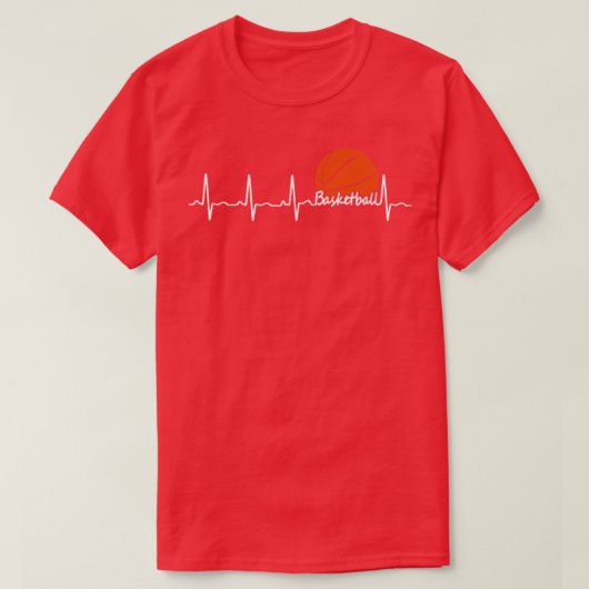 BASKETBAL HEARTBEAT Gift Voor BASKETBAL liefhebber T-shirt (Design voorkant)