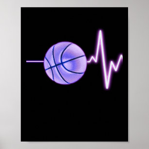 Basketbal Heartbeat - Nieuwste Grappige Basketbal Poster