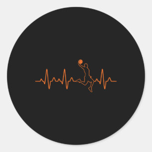 Basketbal Heartbeat Speler Ball Coach Gift Voor M Ronde Sticker