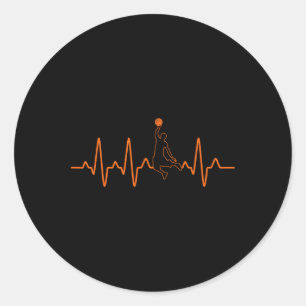 Basketbal Heartbeat Speler Ball Gift Voor Mannen e Ronde Sticker