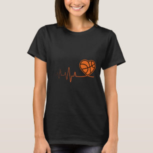 Basketbal Heartbeat Sport Motief T-shirt