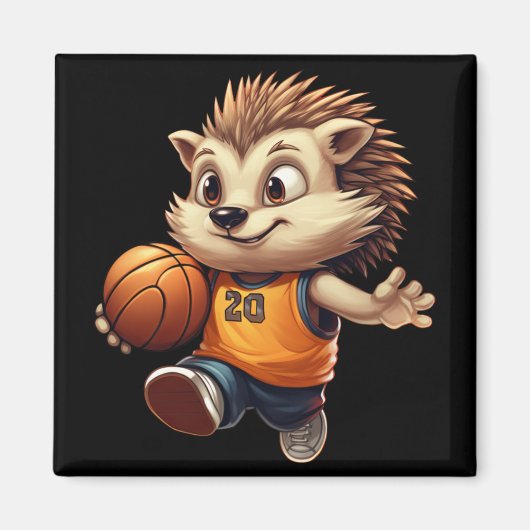 Basketbal Hedgehog 1 Magneet (Voorkant)