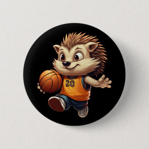 Basketbal Hedgehog 1 Ronde Button 5,7 Cm