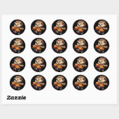 Basketbal Hedgehog 1 Ronde Sticker (Vel)