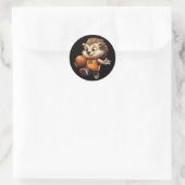 Basketbal Hedgehog 1 Ronde Sticker (Tas)