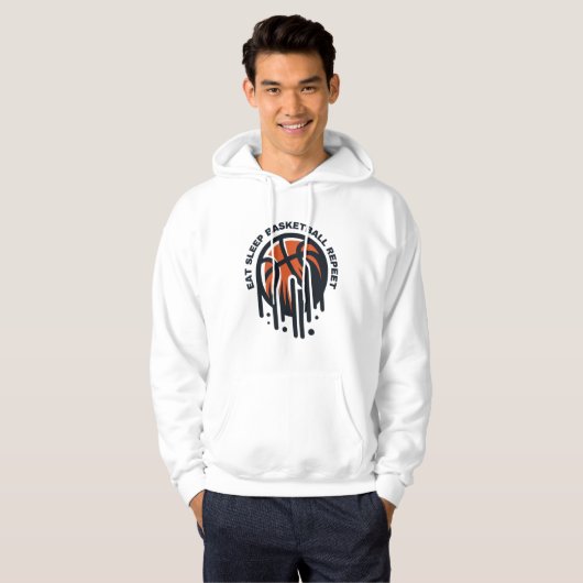 basketbal herhalen hoodie (Voorkant volledig)