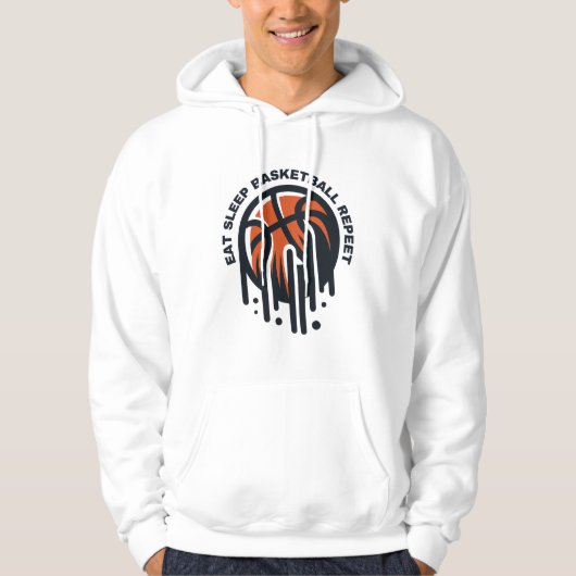 basketbal herhalen hoodie (Voorkant)