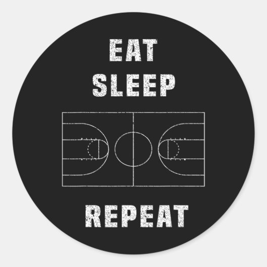 basketbal herhalen ronde sticker (Voorkant)