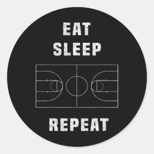 basketbal herhalen ronde sticker