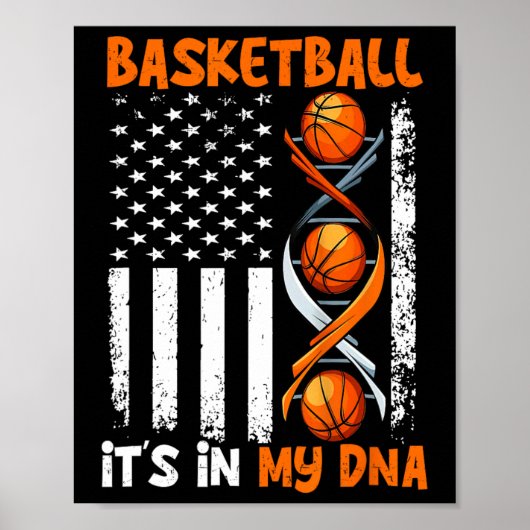 Basketbal Het is In-My DNA Fun Player Coach Team S Poster (Voorkant)
