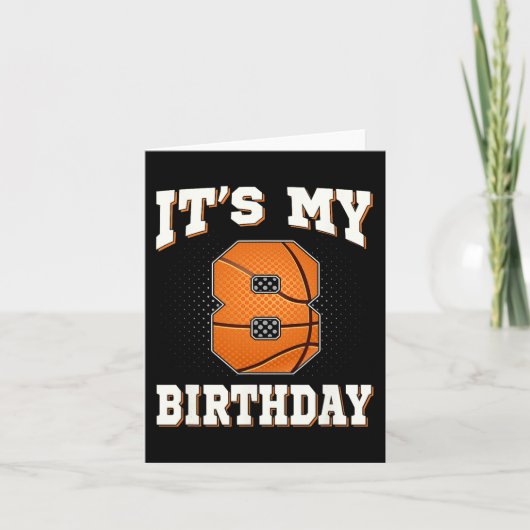 Basketbal Het is mijn 8e verjaardag 8 jaar oud jon Kaart (Voorkant)