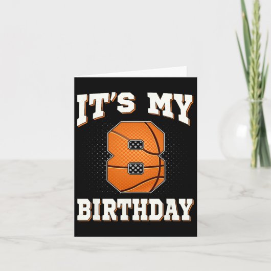 Basketbal Het is mijn 8e verjaardag 8 jaar oud jon Kaart (Voorkant)
