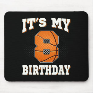 Basketbal Het is mijn 8e verjaardag 8 jaar oud jon Muismat