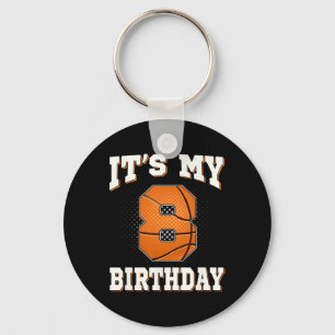 Basketbal Het is mijn 8e verjaardag 8 jaar oud jon Sleutelhanger