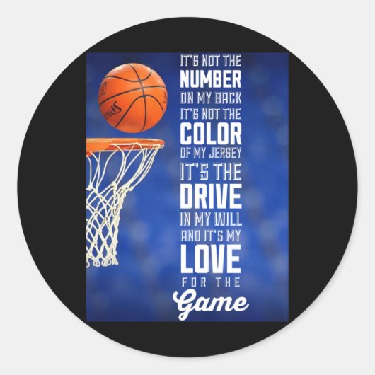 Basketbal - Het is mijn liefde voor het spel Ronde Sticker (Voorkant)