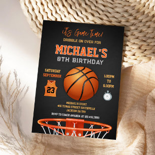 Basketbal Het is spel tijd sport jongen verjaardag Kaart