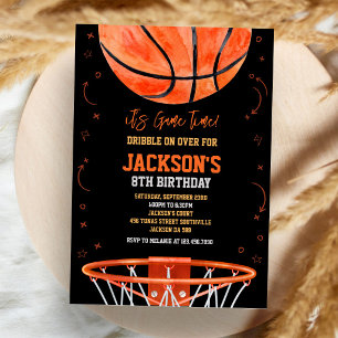Basketbal Het is spel tijd sport jongen verjaardag Kaart