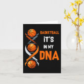 Basketbal Het zit in mijn DNA Fun Player Coach Tea Kaart (Gele Bloem)