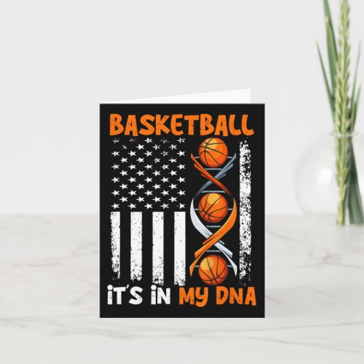 Basketbal Het zit in mijn DNA Fun Player Coach Tea Kaart (Voorkant)