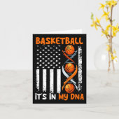 Basketbal Het zit in mijn DNA Fun Player Coach Tea Kaart (Gele Bloem)