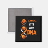 Basketbal Het zit in mijn DNA Fun Player Coach Tea Magneet (Voorkant / Achterkant)