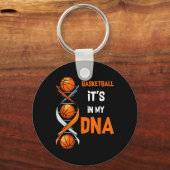 Basketbal Het zit in mijn DNA Fun Player Coach Tea Sleutelhanger (Voorkant)