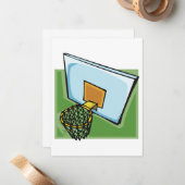 Basketbal Hoep Sport Backbord En Net Notitiekaartje (Voorkant / Achterkant in situ)