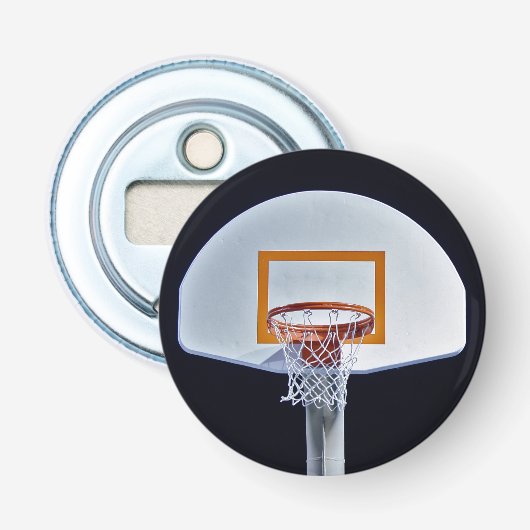 Basketbal Hoepel Knop Flesopener Button Flesopener (Voorkant)