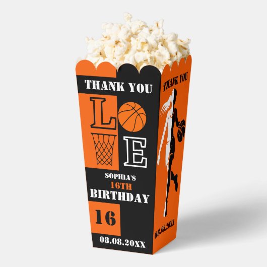 Basketbal hoepels, basketbalspeler cadeau, verjaar bedankdoosjes (Popped)