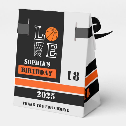 Basketbal hoepels, basketbalspeler cadeau, verjaar bedankdoosjes (Achterkant)