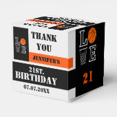 Basketbal hoepels, basketbalspeler cadeau, verjaar bedankdoosjes (Achterkant)