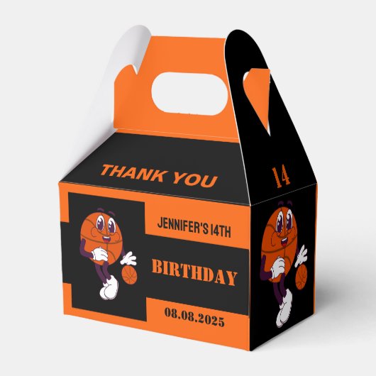 Basketbal hoepels, basketbalspeler cadeau, verjaar bedankdoosjes (Achterkant)