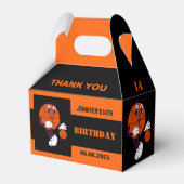 Basketbal hoepels, basketbalspeler cadeau, verjaar bedankdoosjes (Voorkant Zijde)