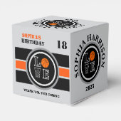 Basketbal hoepels, basketbalspeler cadeau, verjaar bedankdoosjes (Achterkant)