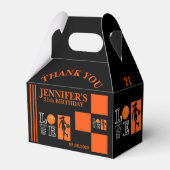 Basketbal hoepels, basketbalspeler verjaardag bedankdoosjes (Voorkant Zijde)