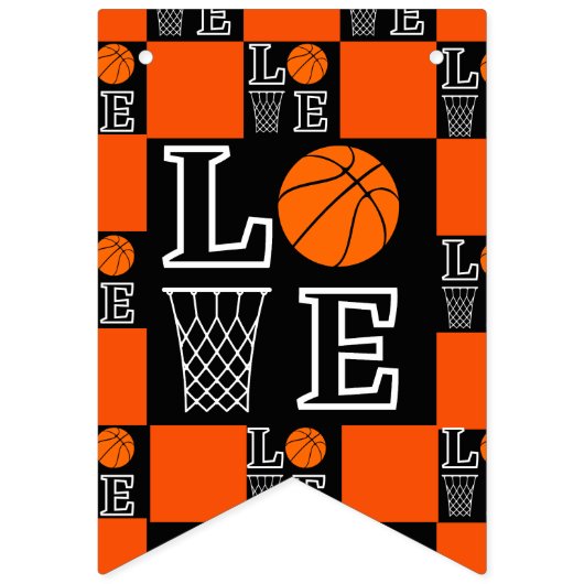 Basketbal hoepels, basketbalspeler verjaardag vlaggetjes (Tweede vlag)