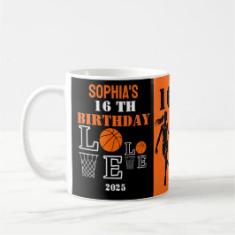 Basketbal hoepels, basketbalspeler verjaardagscade koffiemok