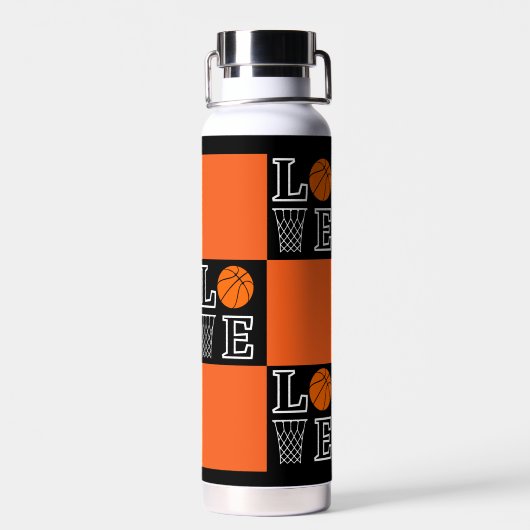 Basketbal hoepels, basketbalspeler waterfles (Achterkant)