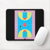 Basketbal Hof Pastel Kleuren Muismat (Met muis)