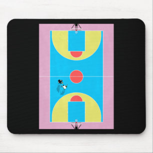 Basketbal Hof Pastel Kleuren Muismat
