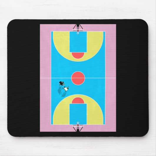 Basketbal Hof Pastel Kleuren Muismat (Voorkant)